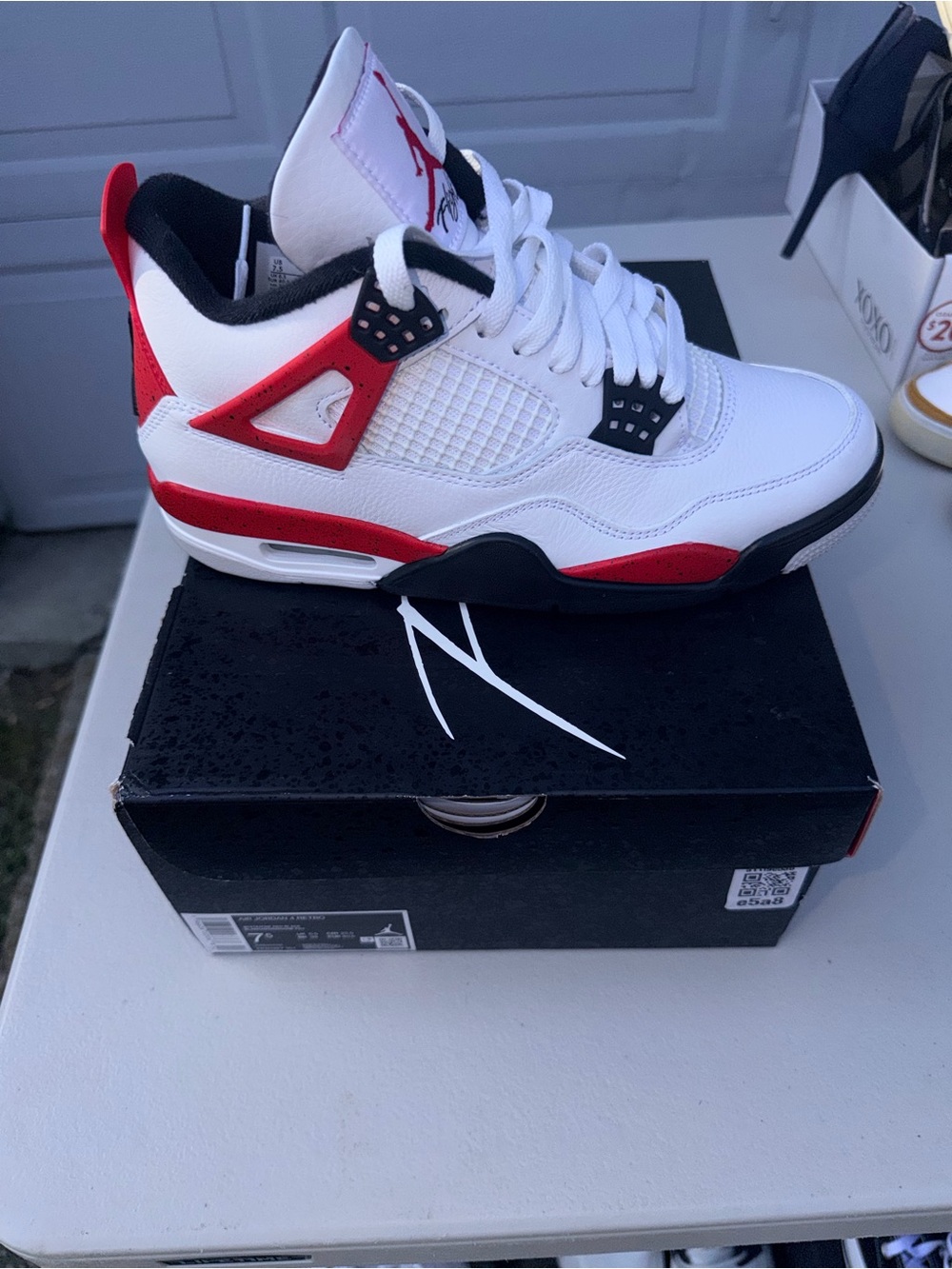 Jordan 4 White / Red / Black Men's Sneakers
